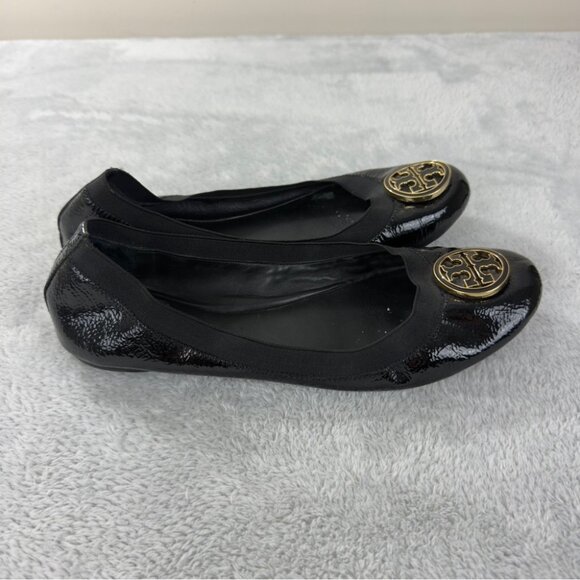 Tory Burch Caroline Black Patent Leather Ballet Flat US 11 - Picture 4 of 12